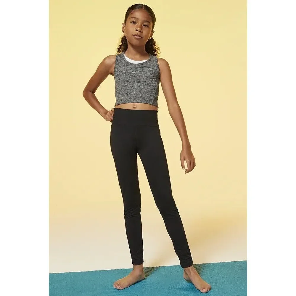 Nike Girls'‎ Dri-FIT High Rise Leggings Older Kids Black Size Small